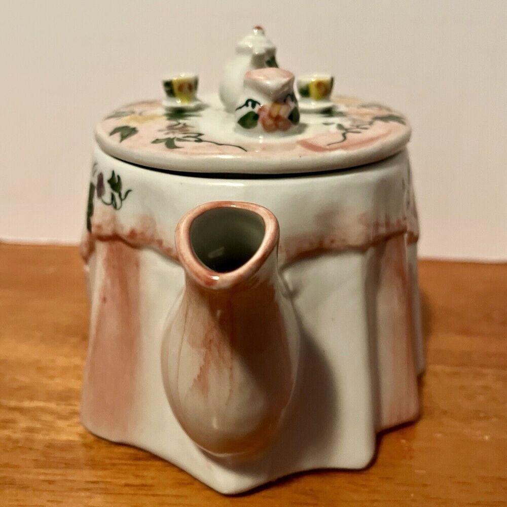 Yellow Rose Tea Party Teapot Andrea by Sadek Teapot Pink Miniature Store Sticker - Picture 3 of 9